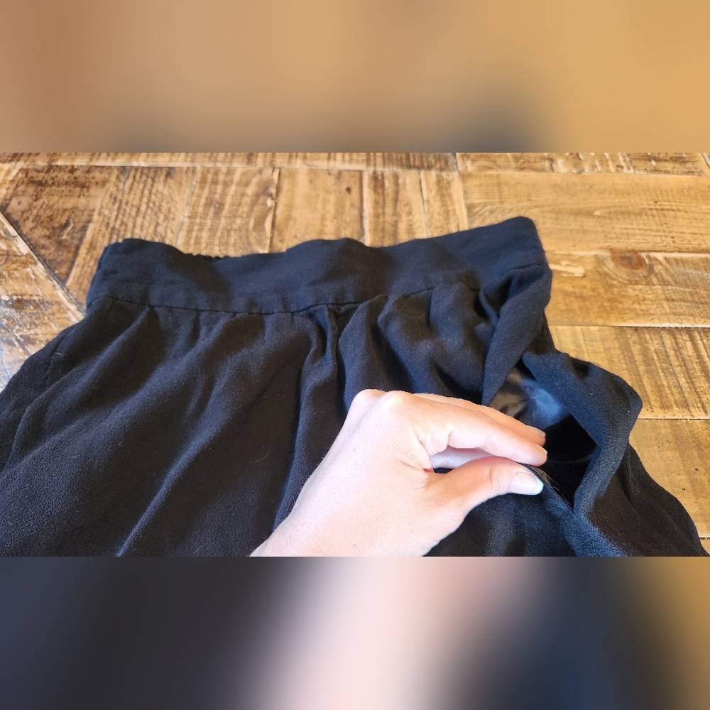 Madewell Crinkled Crepe Black Pull On Crop Pants Size XS - Picture 9 of 10